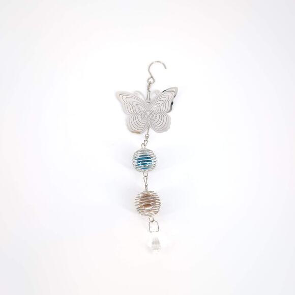 3D Rotating Stainless Steel Butterfly Spinner Yard Decor Crystal Suncatcher GUC - Picture 13 of 13